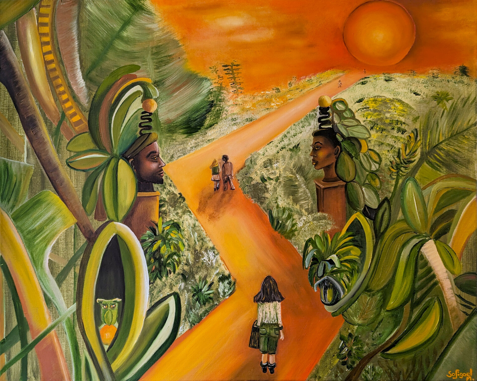 Le chemin - Sofigael M. - Huile sur lin