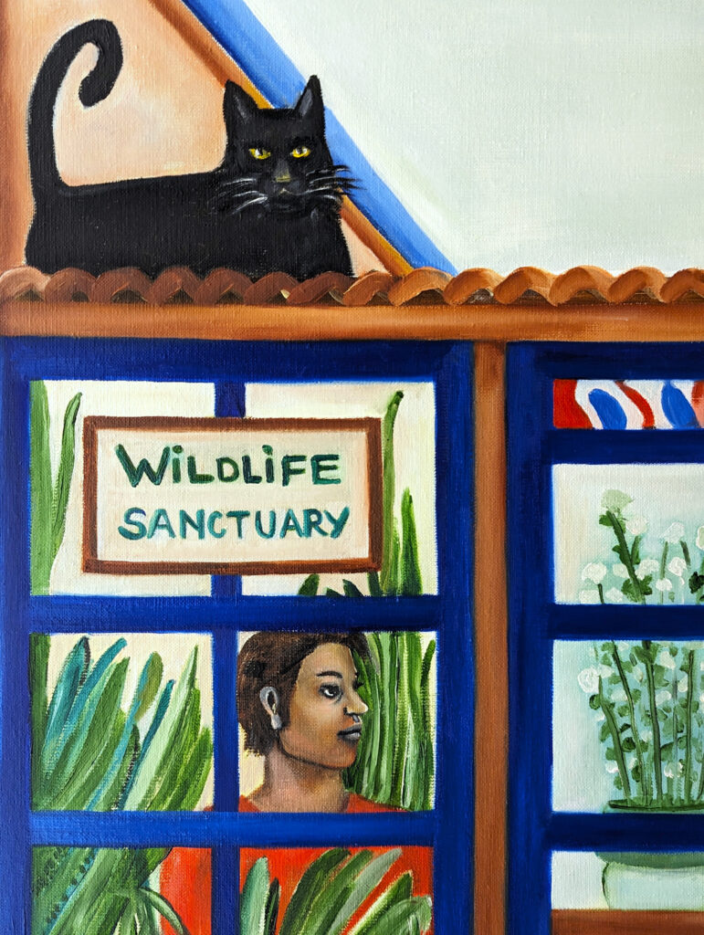 Le refuge - détail - Sofigael M. - Huile sur lin