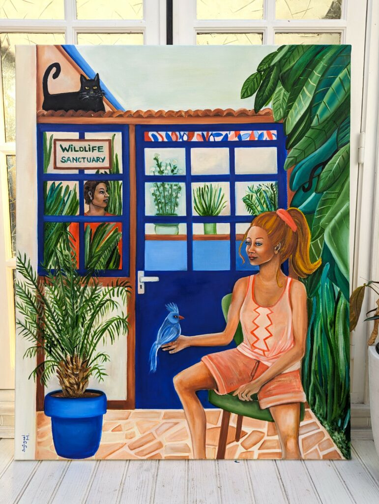 Le refuge - Sofigael M. - Huile sur lin - 100 x 80 cm