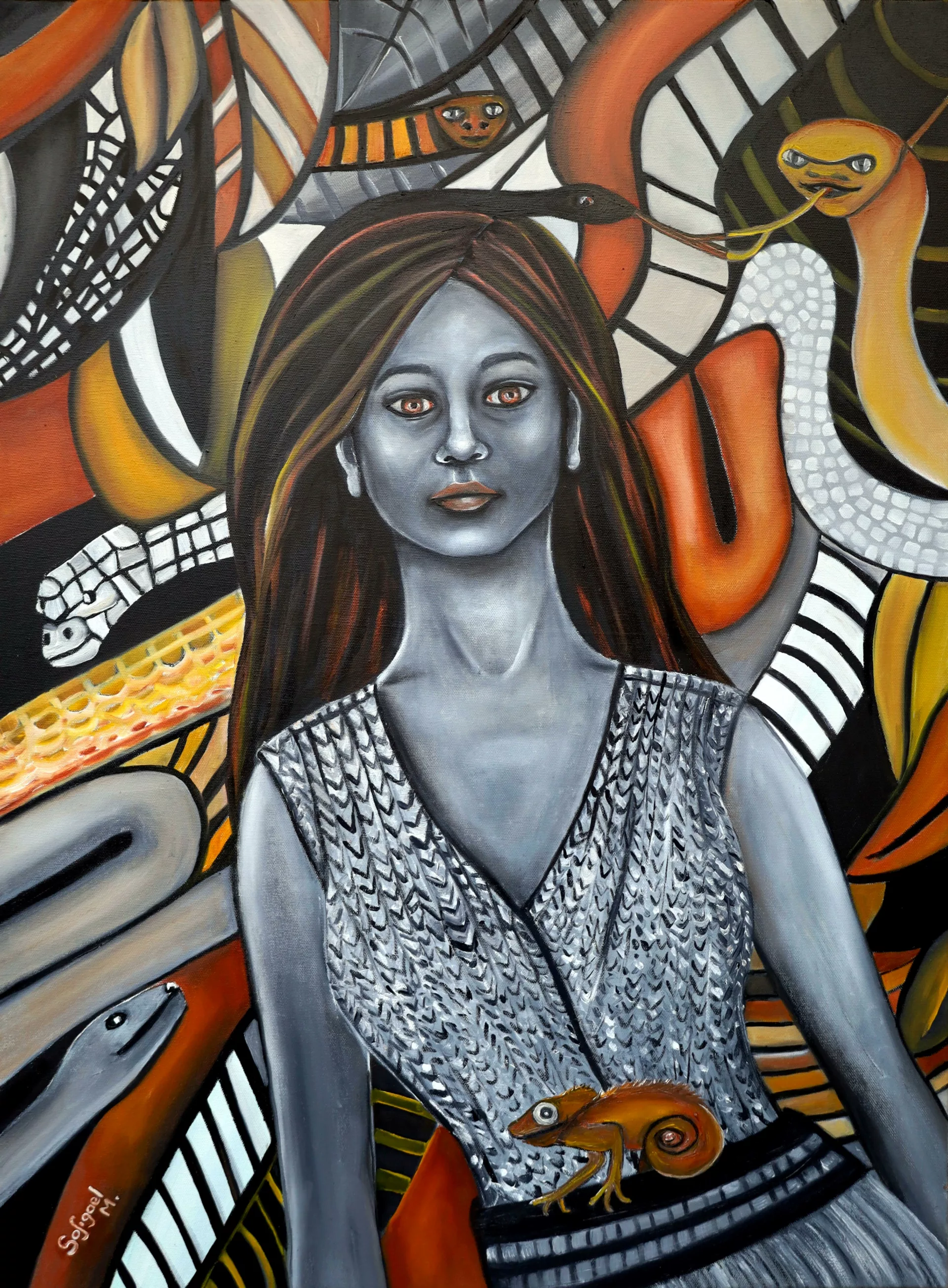 Sang-froid - Sofigael M. 2023 - Huile sur lin - 81 x 60 cm