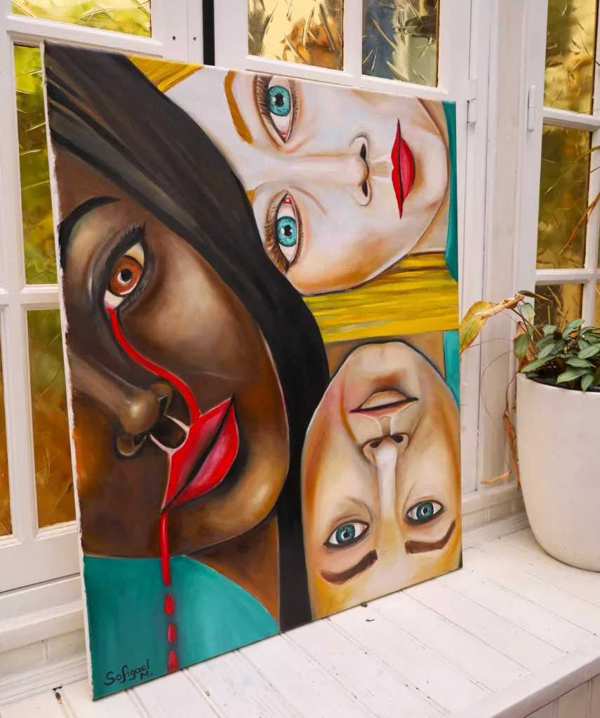 Triangle - In situ - Sofigael M. - Huile sur lin - 73 x 60 cm