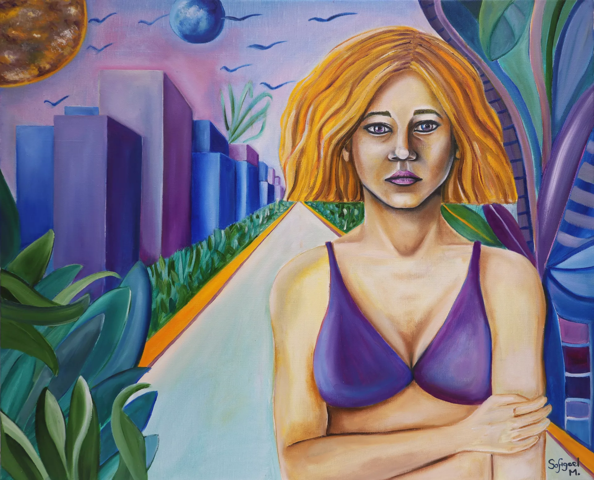 Exil - Sofigael M. - Huile sur lin - 60 x 73 cm