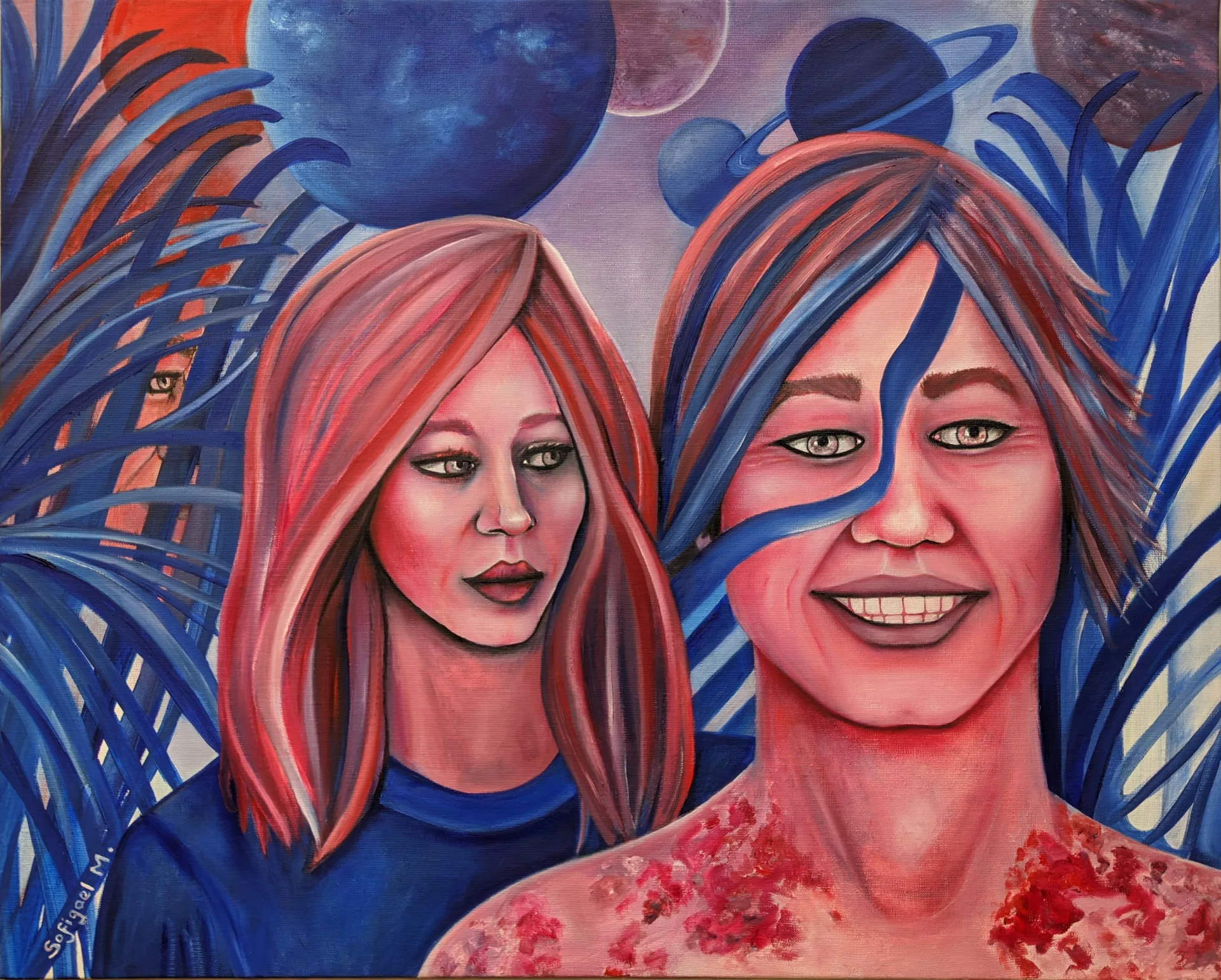 Nos galaxies - Sofigael M. ART - Huile sur lin - 65 x 81 cm