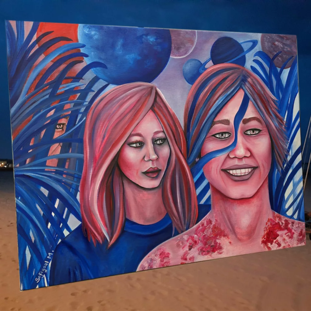Nos galaxies - Sofigael M. ART - Huile sur lin - 65 x 81 cm