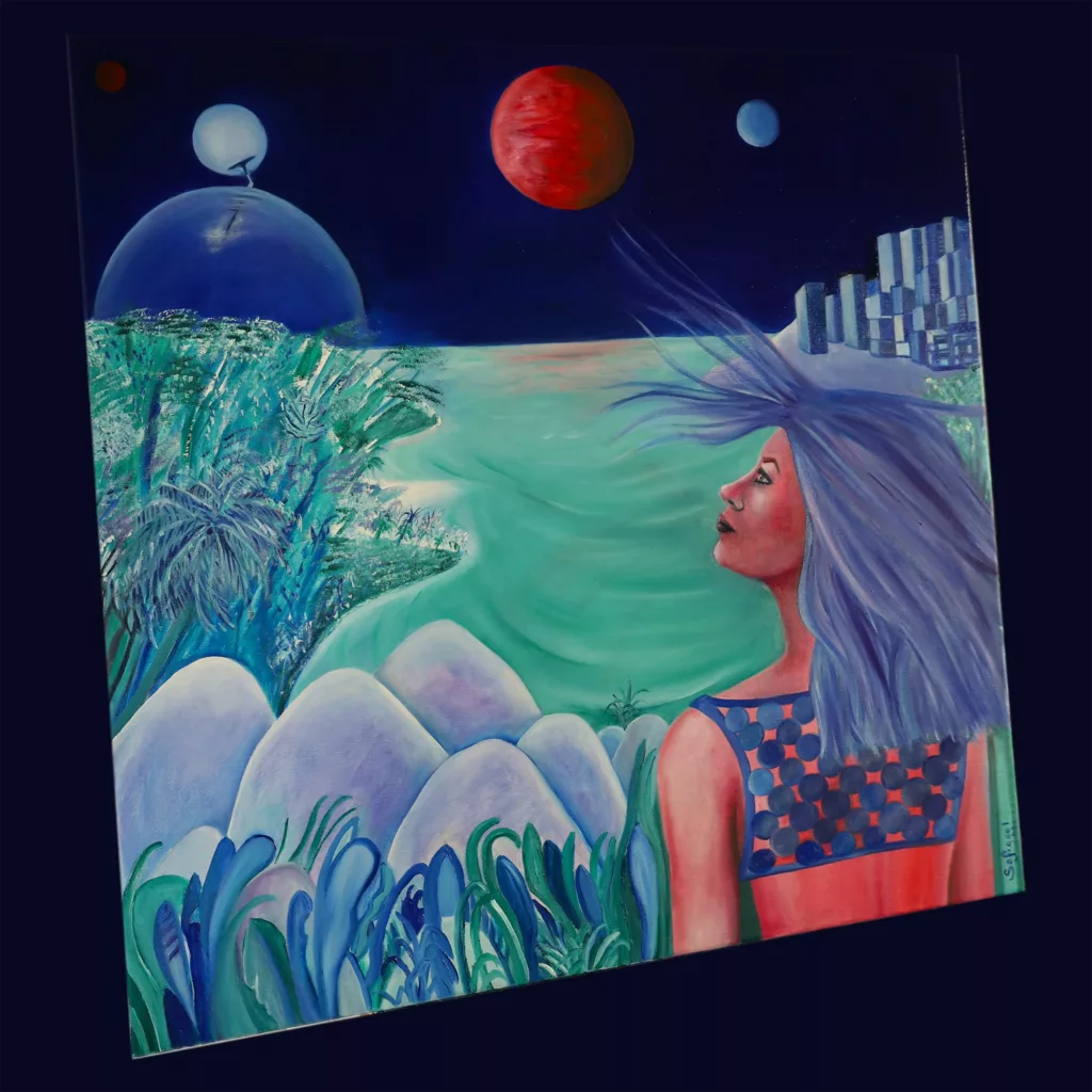 A l'écart de la ville - Sofigael M. ART - Huile sur lin - 80 x 80 cm