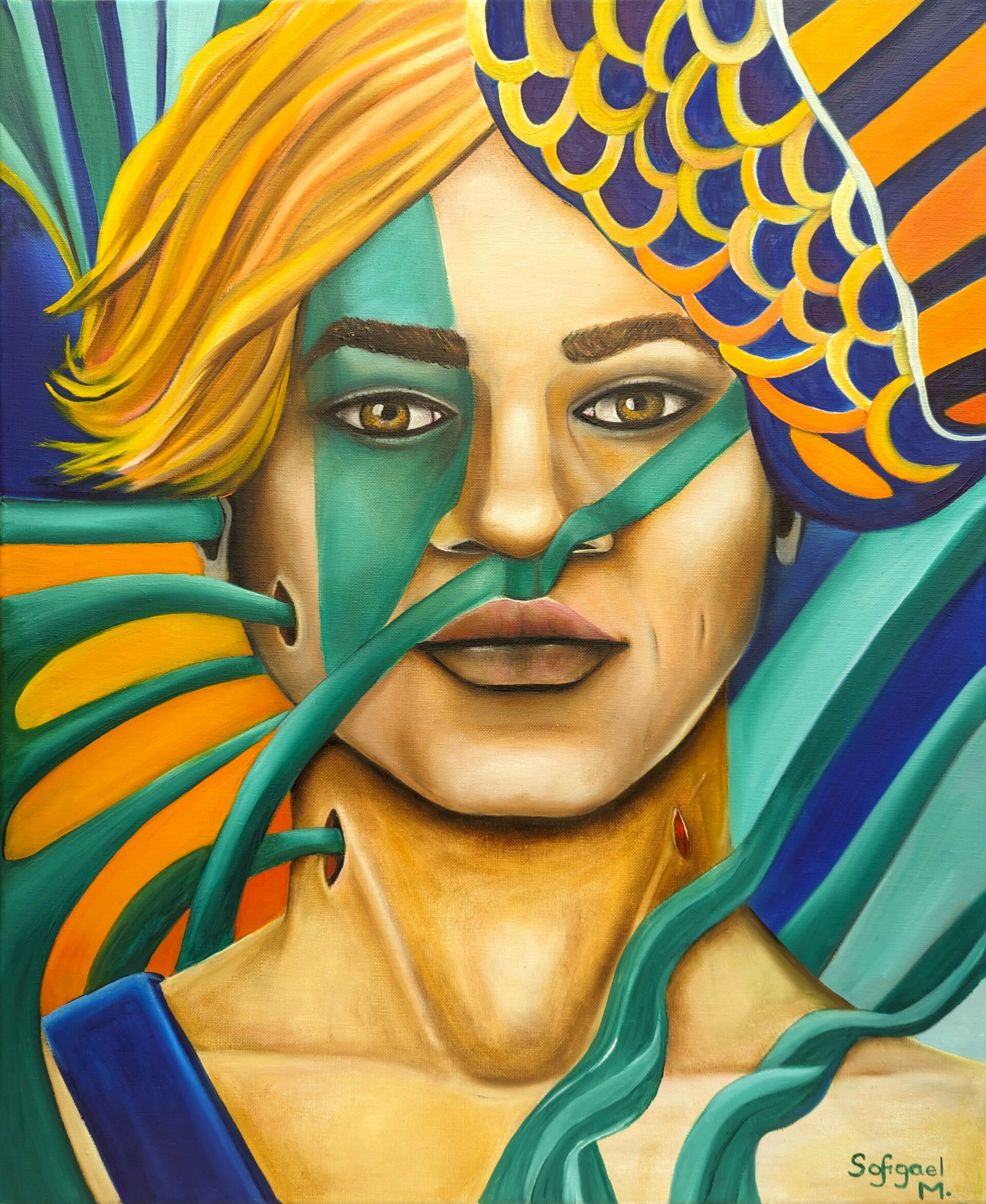Intrication - Sofigael M. ART - Huile sur lin - 73 x 60 cm