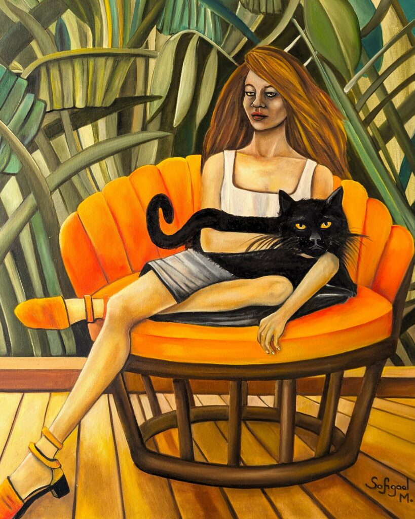 The Jungle game - Sofigael M. - 2024 - Huile sur lin - 100 x 100 cm