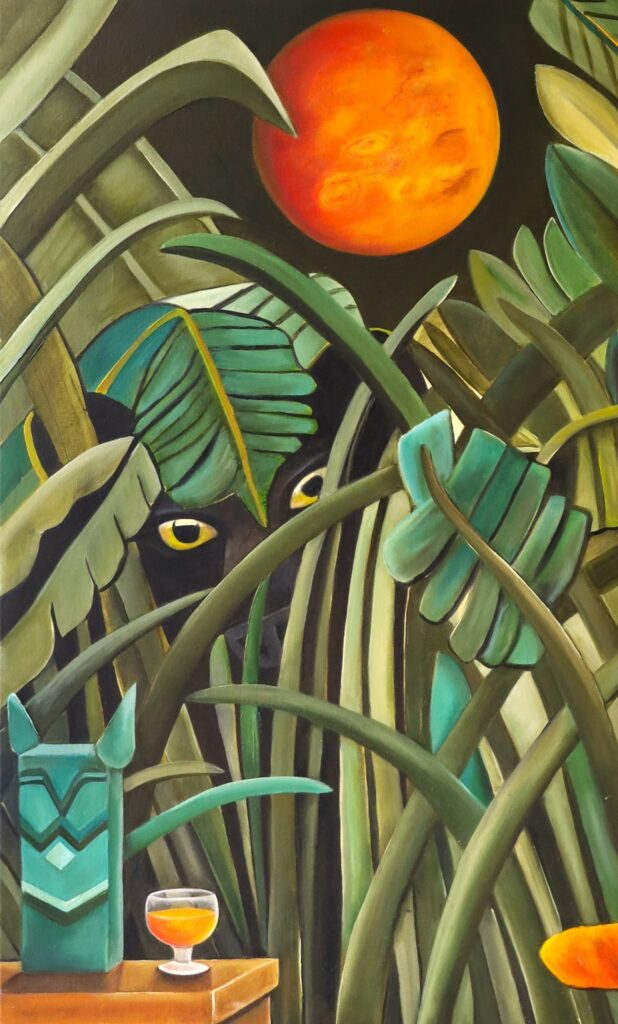 The Jungle game - Sofigael M. - 2024 - Huile sur lin - 100 x 100 cm