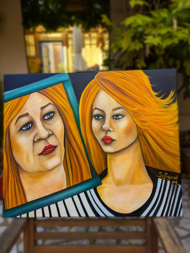 Miroir cassé - Sofigael M. - 2024 - Huile sur lin - 60 x 73 cm
