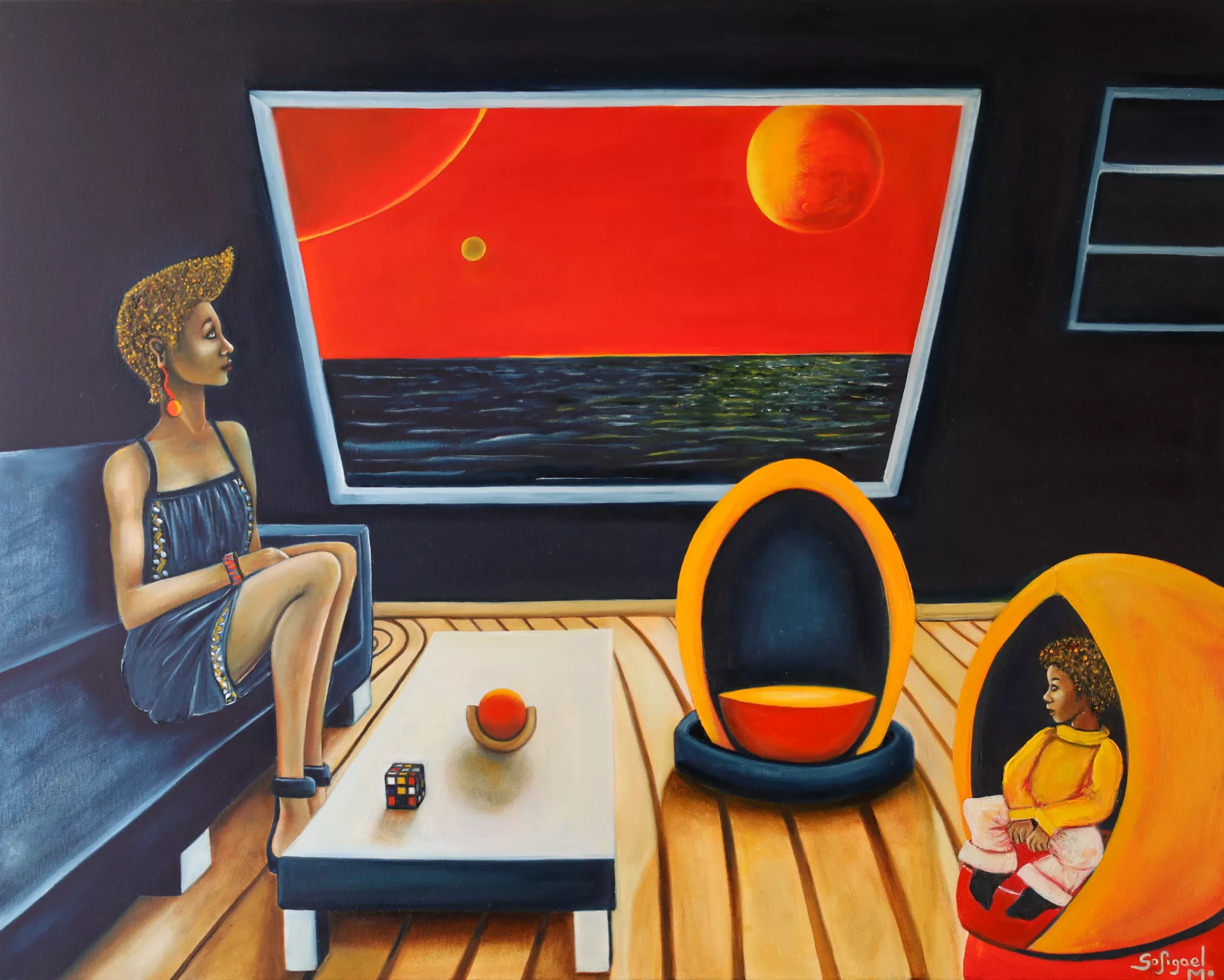 Soleils - Sofigael M. ART - Huile sur lin - 73 x 92 cm