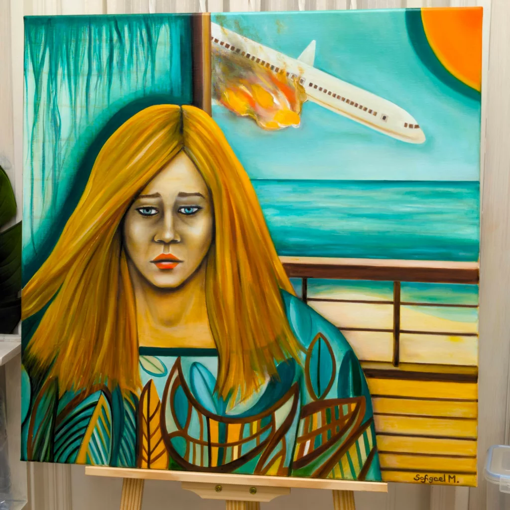 La fin des vacances - Sofigael M. 2024 - Huile sur lin - Art contemporain
