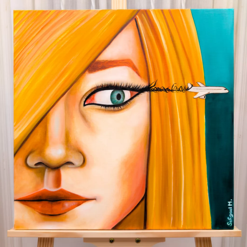 En ligne de mire - Sofigael M. 2025 - Huile sur lin 50x50 cm