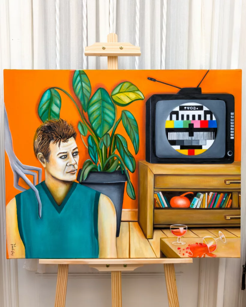 L'arrêt du programme - Sofigael M. 2025 - Huile sur lin - 65 x 81 cm