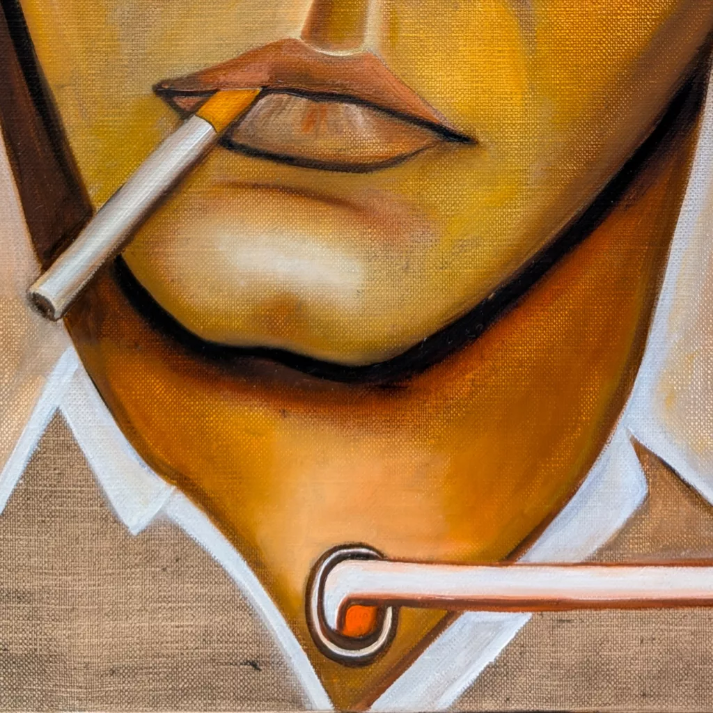 SMOKE - Sofigael M. 2025 - Huile sur lin - 50 x 50 cm - Art contemporain