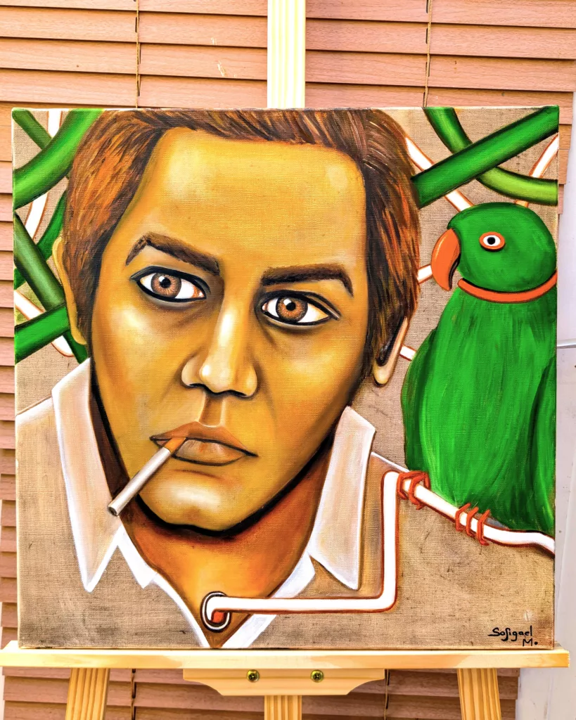 SMOKE - Sofigael M. 2025 - Huile sur lin - 50 x 50 cm - Art contemporain