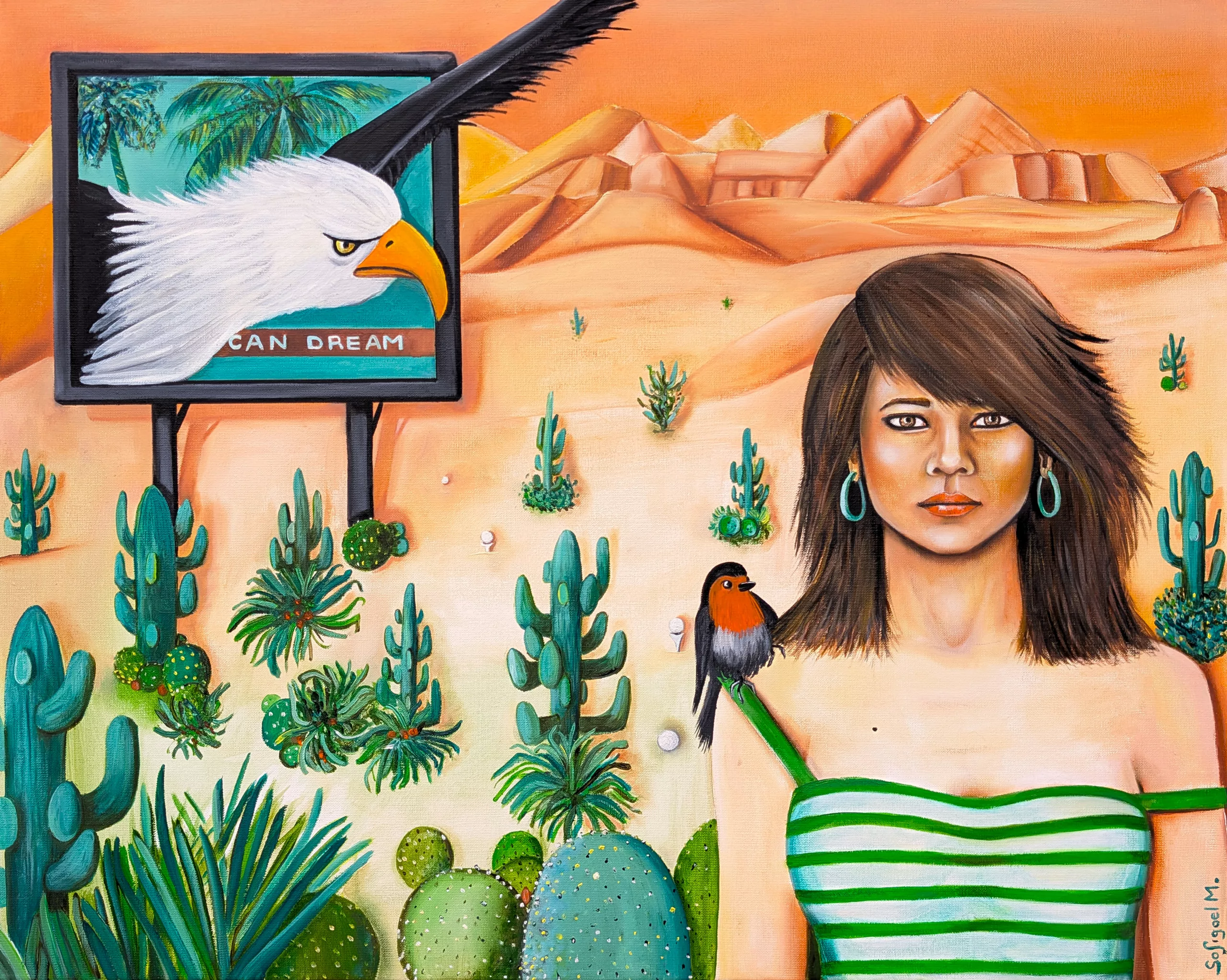La traversée du désert [American dream] - Sofigael M. 2025 - Huile sur lin - 65 x 81 cm