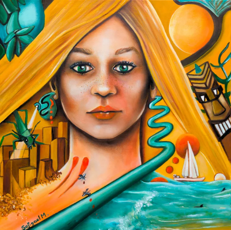 Summerwaves -Sofigael M. 2025 - Huile sur lin - Art narratif contemporain