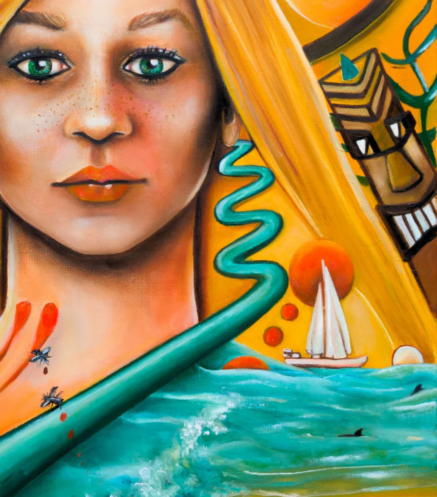 Summerwaves -Sofigael M. 2025 Huile sur lin - Art narratif contemporain