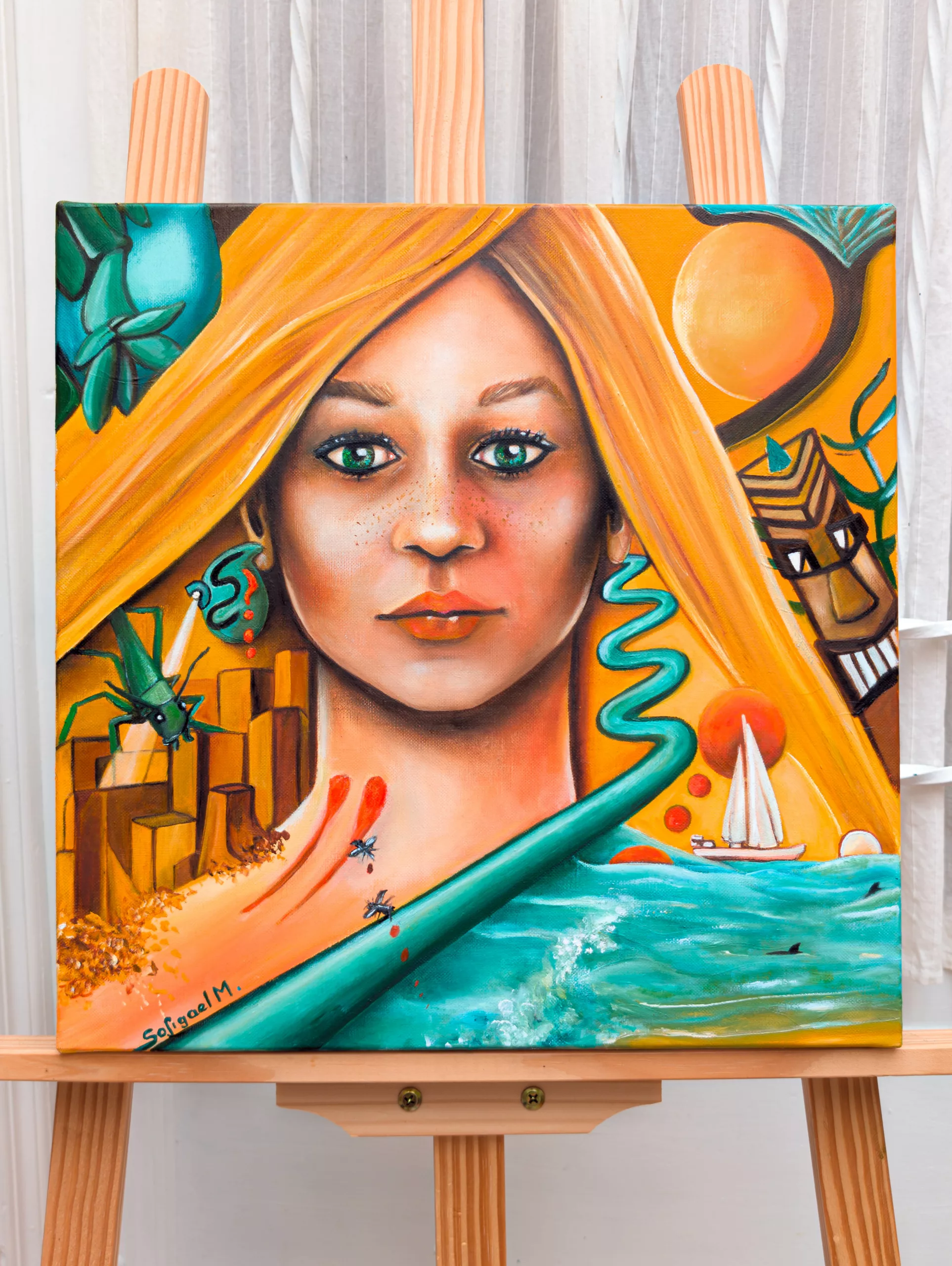 Summerwaves -Sofigael M. 2025 Huile sur lin - Art narratif contemporain