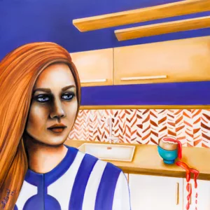 La cuisine - Sofigael M. - Huile sur lin - 50 x 50 cm - 2025