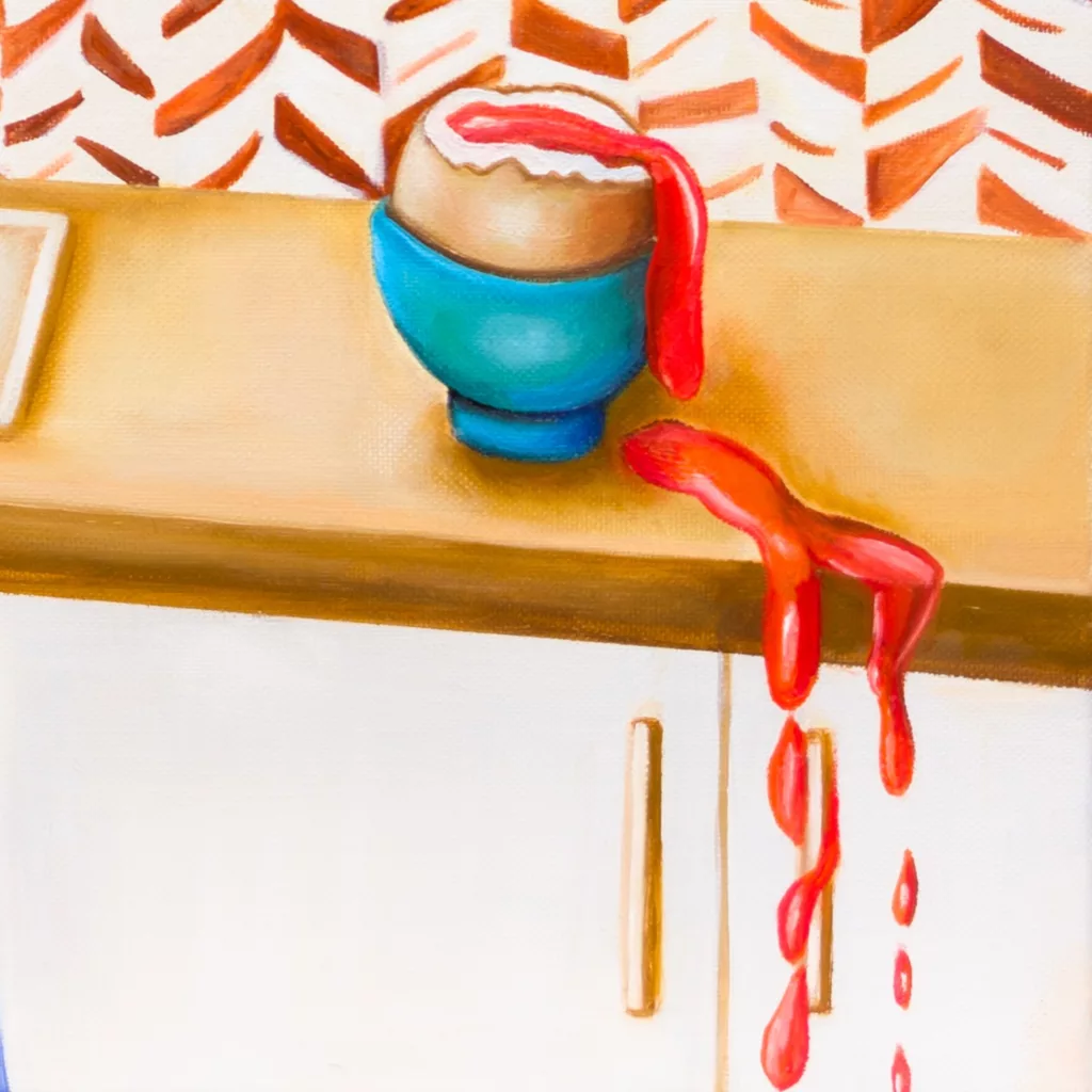 La cuisine - Sofigael M. - Huile sur lin - 50 x 50 cm - 2025