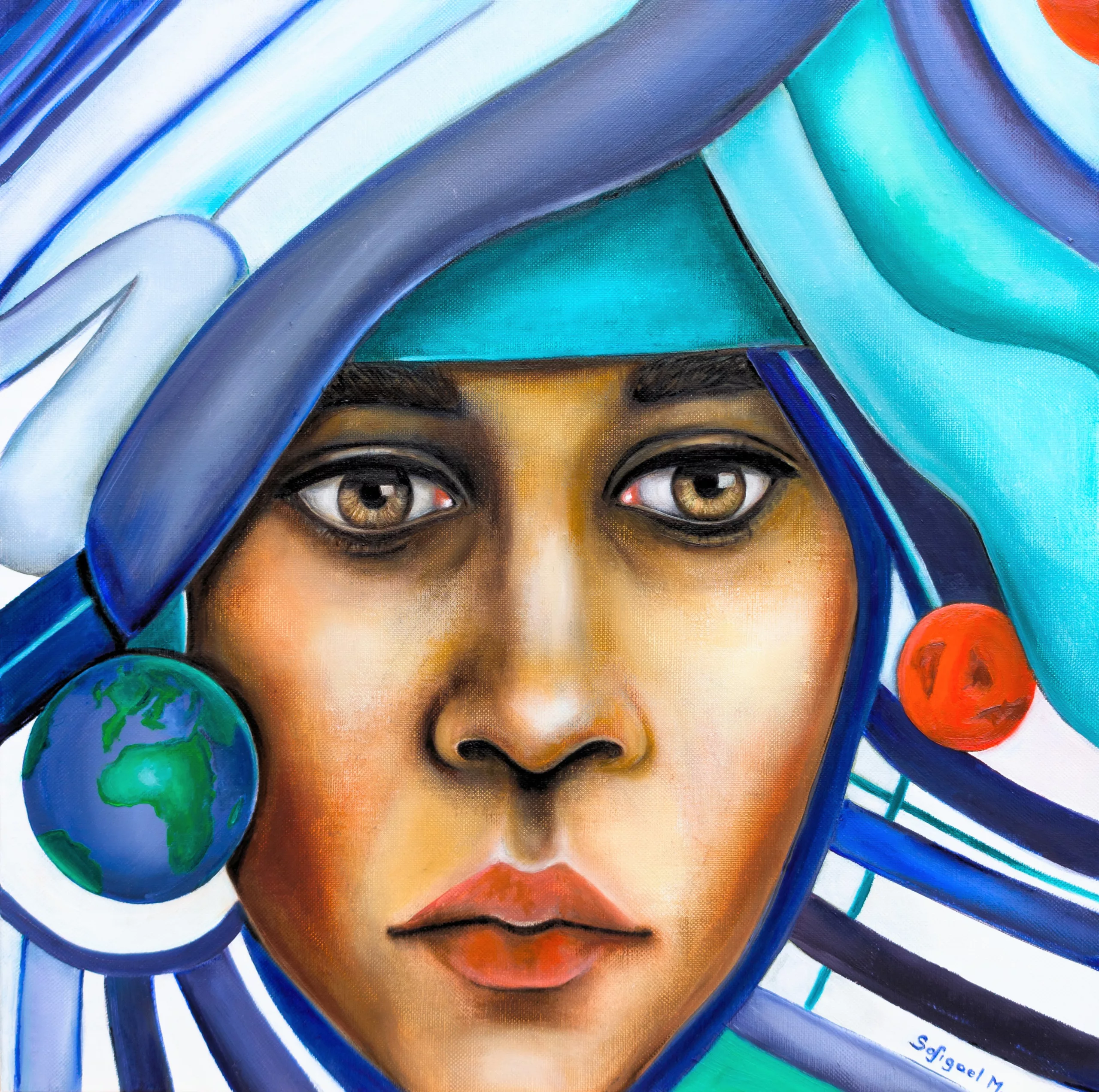 Nomade - Sofigael M. 2025 - Huile sur lin - 40 x 40 cm