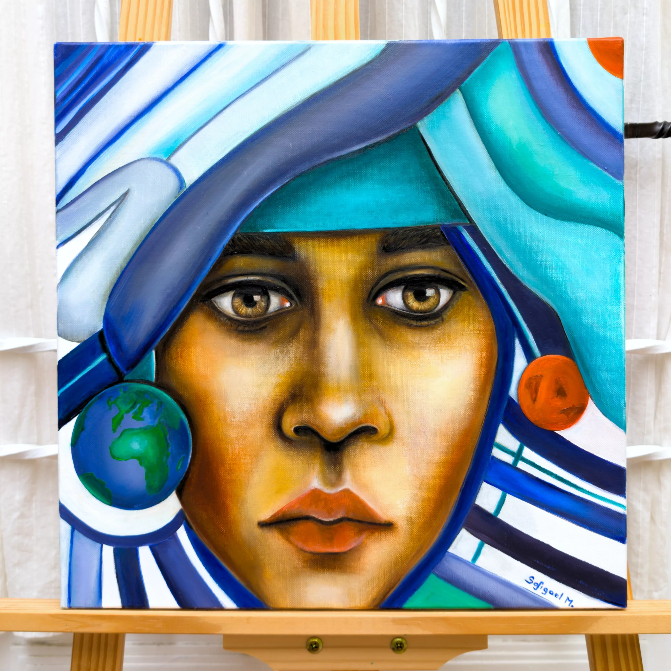 Nomade - Sofigael M. 2025 - Huile sur lin - 40 x 40 cm