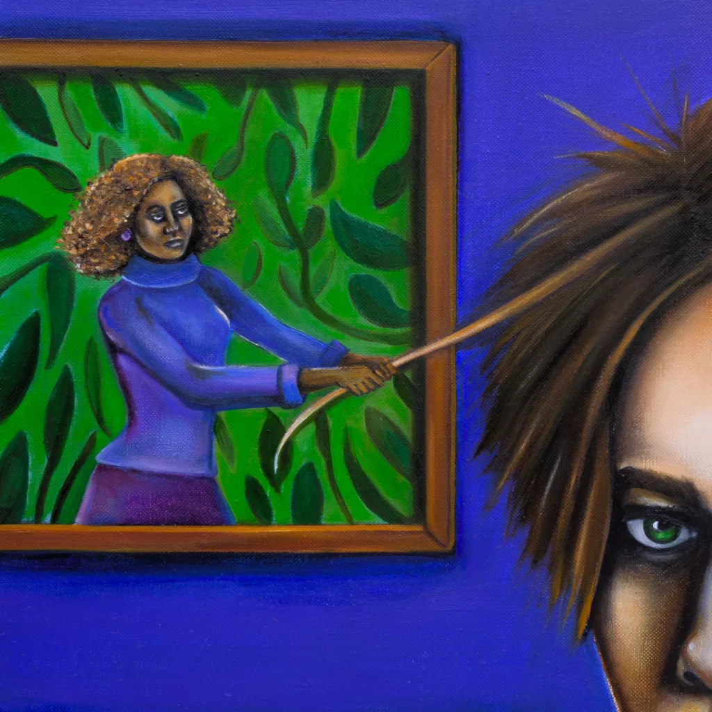 Hi-fi - Sofigael M. 2025 - Huile sur lin - 60 x 60 cm