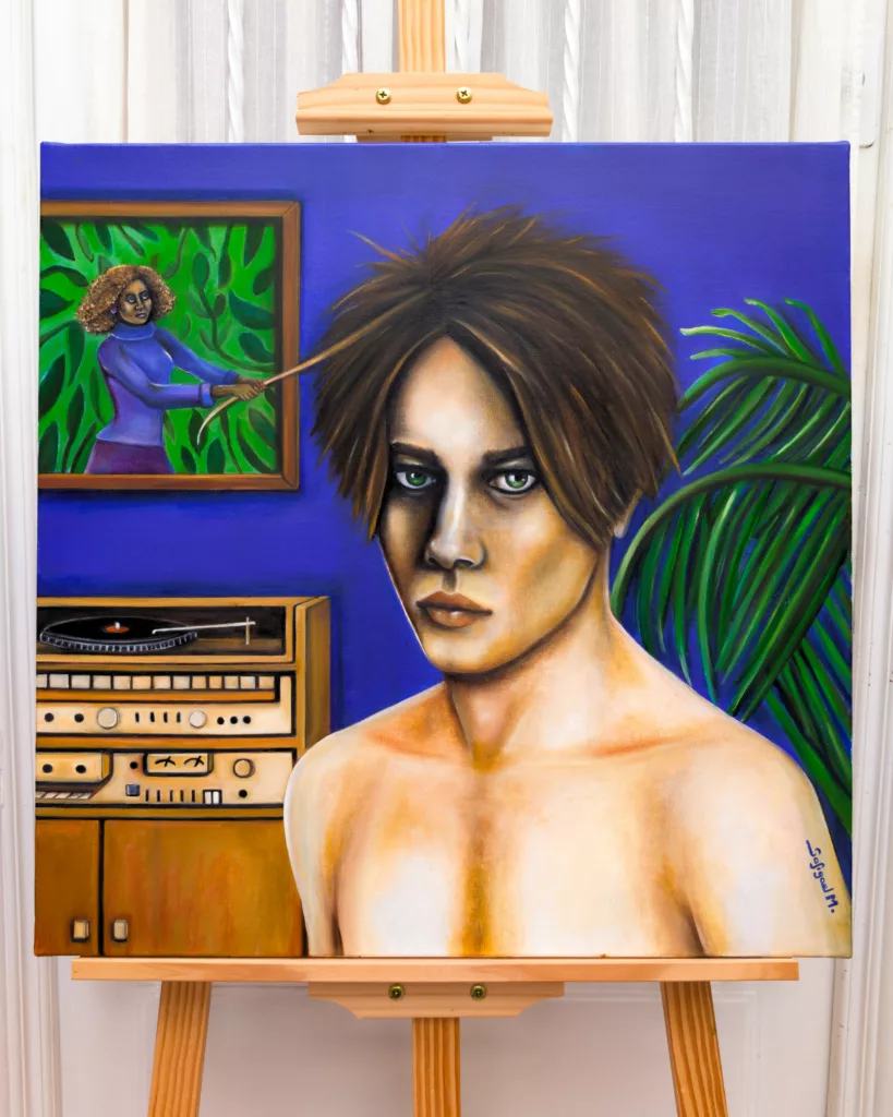 Hi-fi - Sofigael M. 2025 - Huile sur lin - 60 x 60 cm