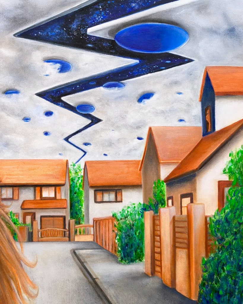 La fissure • Sofigael M. • 2026 • Huile sur lin • 60 x 60 cm
