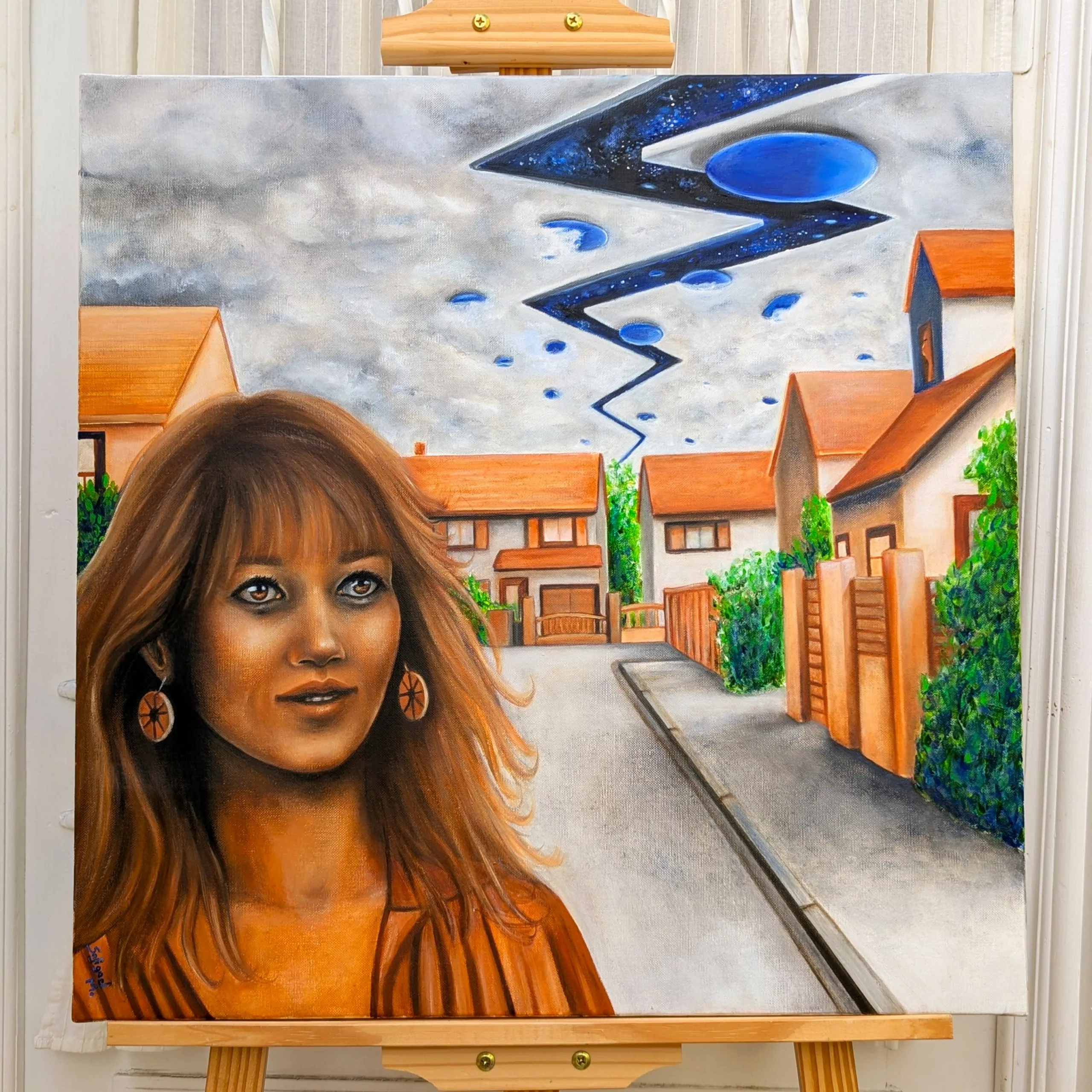 La fissure • Sofigael M. • 2026 • Huile sur lin • 60 x 60 cm